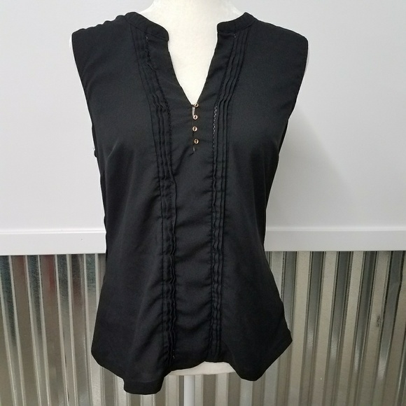 The Limited Tops - The Limited Sleeveless Popover Top w Gold Buttons